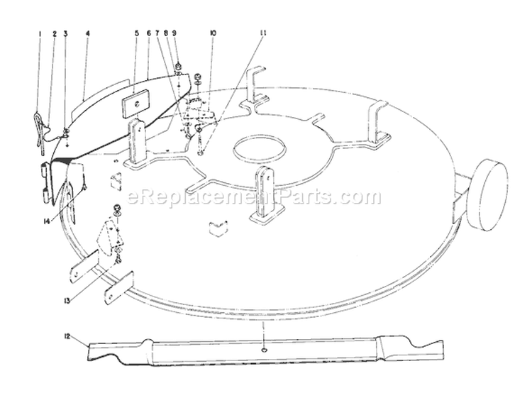 Mulcher Kit Diagram and Parts List for 57300 5000001-5999999 - 1985 Toro Lawn Tractor