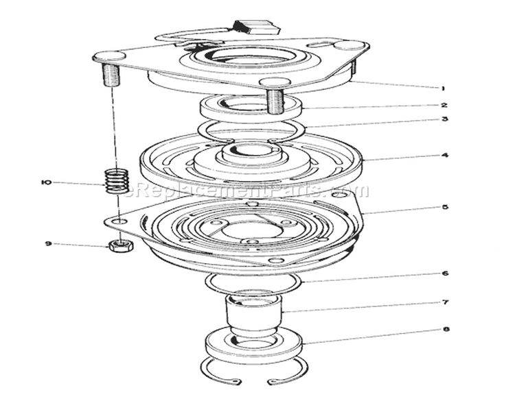 Clutch Assembly Diagram and Parts List for 57300 5000001-5999999 - 1985 Toro Lawn Tractor