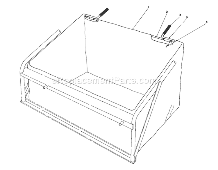 Leaf Bag Model No. 59123 (optional) Diagram and Parts List for 57360 6000001-6999999 - 1986 Toro Lawn Tractor