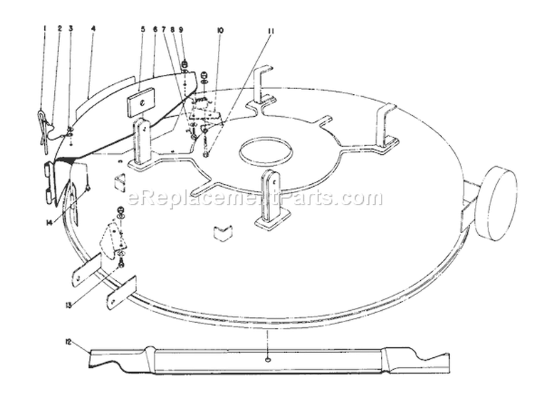 Mulcher Kit Model 59155 (optional) Diagram and Parts List for 57360 6000001-6999999 - 1986 Toro Lawn Tractor