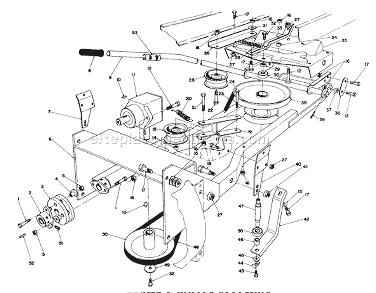 Frame & Pulley Assembly 36" Snowthrower Attachment Model No. 59160 (optional) Diagram and Parts List for 57360 7000001-7999999 - 1987 Toro Lawn Tractor