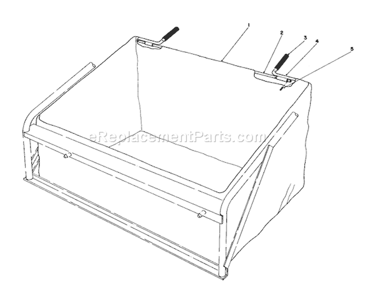 Leaf Bag Model 59123 (for Use On Twin Bagger Grass Catcher Model No. 59122 Only)(optional) Diagram and Parts List for 57360 7000001-7999999 - 1987 Toro Lawn Tractor