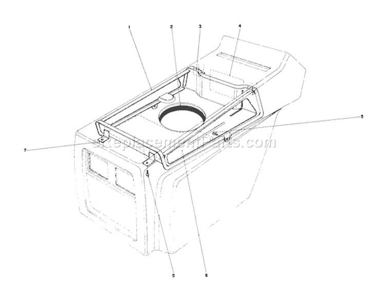 Hood Duct Assembly Model 57360 Diagram and Parts List for 57300 8000001-8999999 - 1978 Toro Lawn Mower