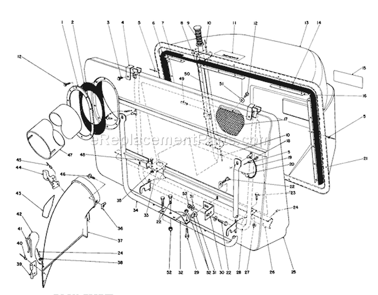 Easy-Empty Grass Catcher Model 59111 (optional) Diagram and Parts List for 57365 6000001-6999999 - 1986 Toro Lawn Tractor