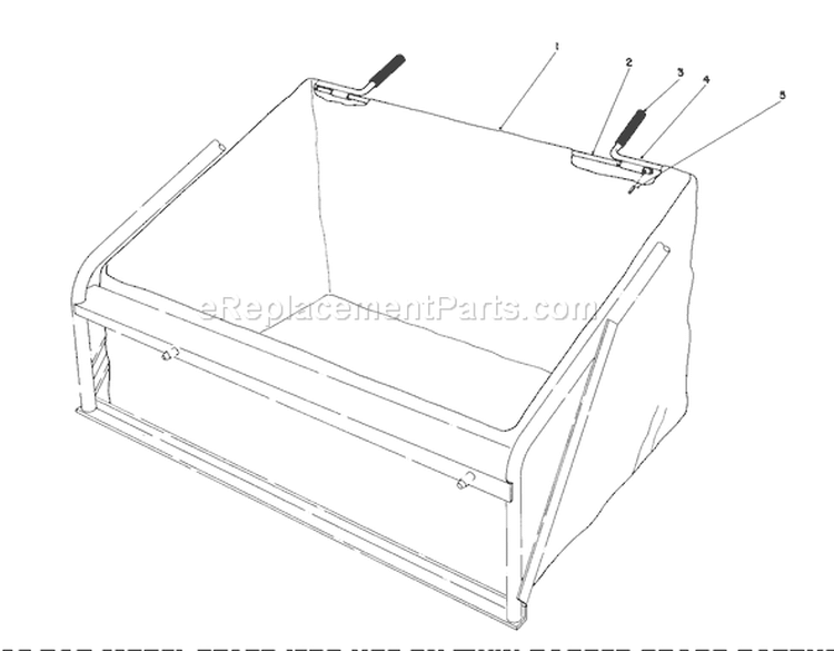 Leaf Bag Model 59123 (for Use On Twin Bagger Grass Catcher Model No. 59122 Only) (optional) Diagram and Parts List for 57365 7000001-7999999 - 1987 Toro Lawn Tractor