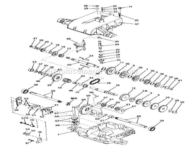 Peerless Transaxle Model 801f Diagram and Parts List for 57365 7000001-7999999 - 1987 Toro Lawn Tractor