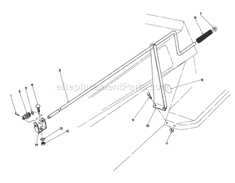 Chute Control Assembly 36" Snowthrower Attachment Model No. 59160 (optional) Diagram and Parts List for 57365 7000001-7999999 - 1987 Toro Lawn Tractor