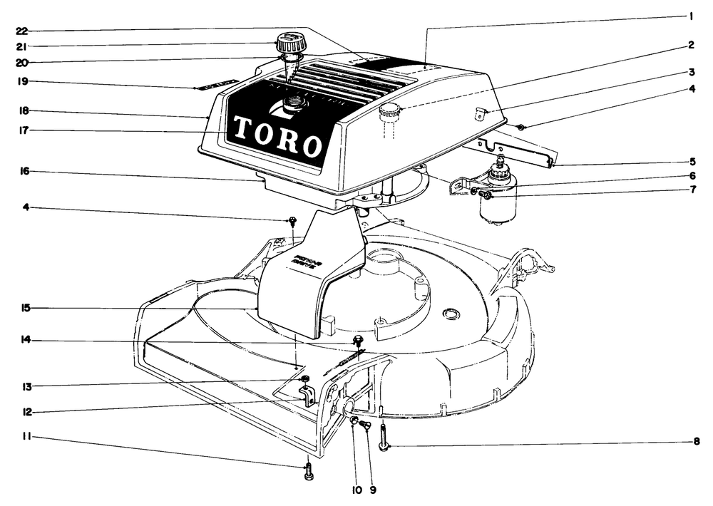Engine Assembly Model No. 18257 Diagram and Parts List for 18257 1000001 - 1999999 Toro Lawn Mower
