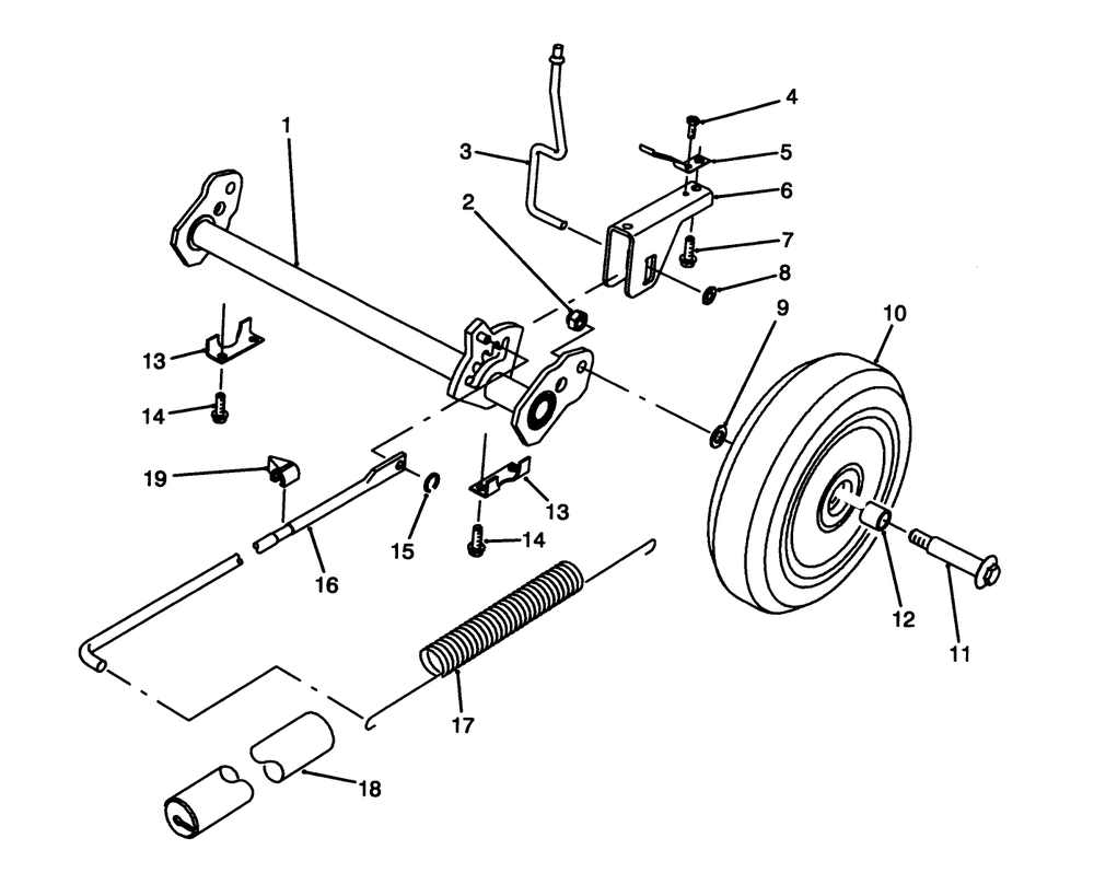 H.P. Rear Axle Assembly Diagram and Parts List for 20902B 3900001 - 3999999 Toro Lawn Mower