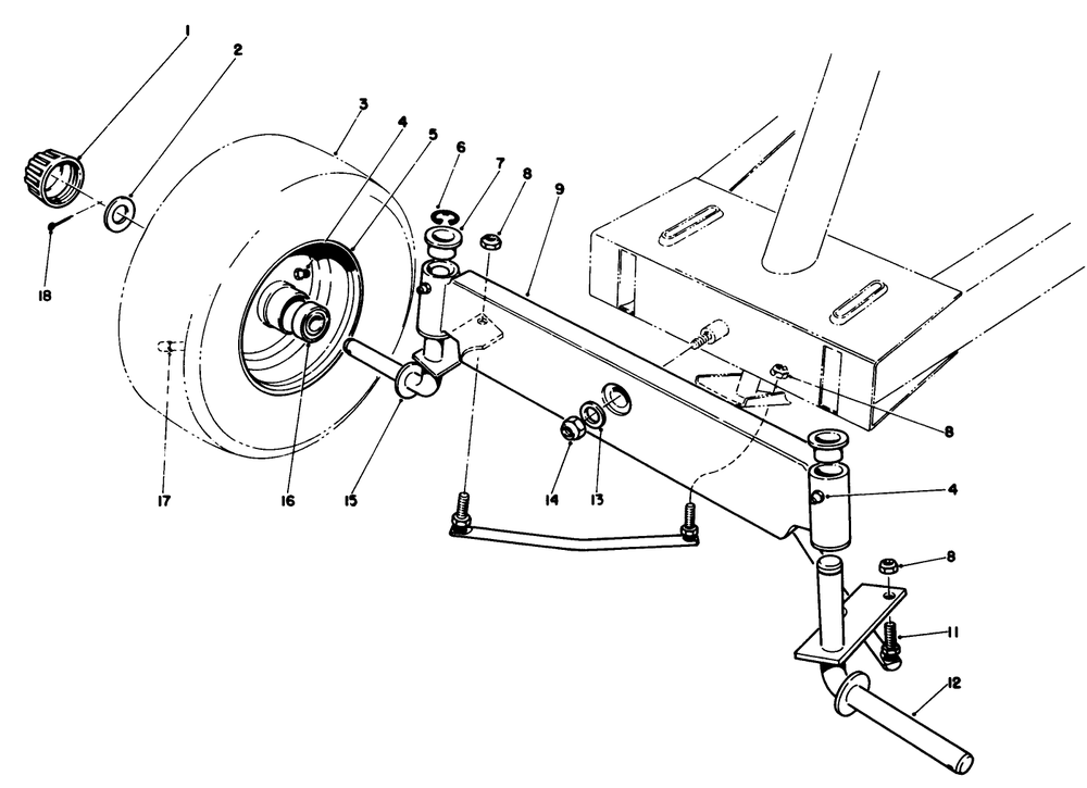 Front Axle Assembly Diagram and Parts List for 56128 9000001 - 9999999 Toro Lawn Tractor