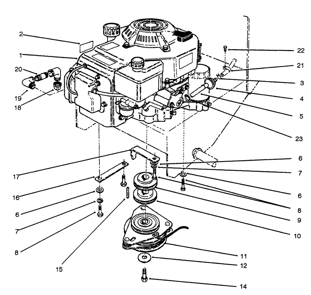 Engine Assembly Diagram and Parts List for 30176 690001 - 691912 Toro Lawn Tractor Accessories
