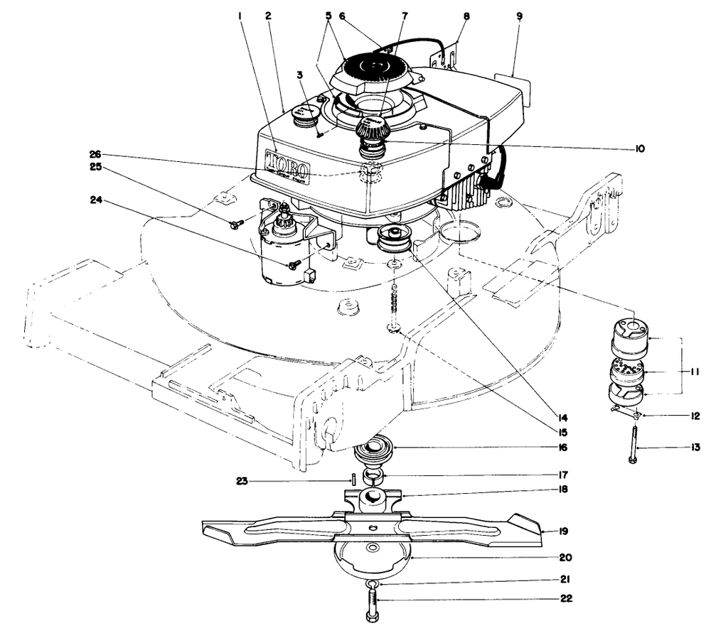 Engine Assembly (Model 20696) Diagram and Parts List for 20696 6000001 - 7999999 Toro Lawn Mower