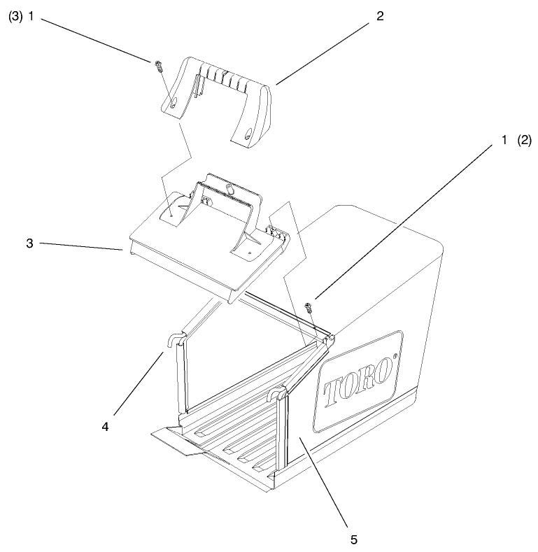 Grass Bag Assembly Diagram and Parts List for 26639 8900001 - 8999999 Toro Lawn Mower