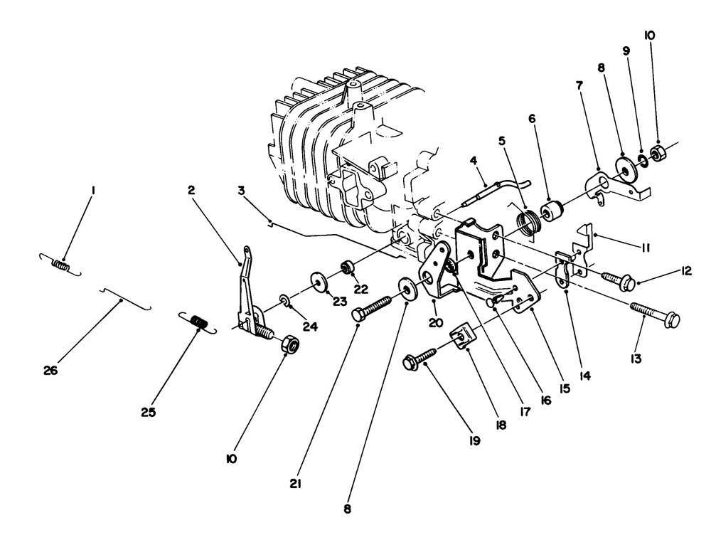 Governor Assembly (Model No. 47pj8) Diagram and Parts List for 22035C 9000001 - 9999999 Toro Lawn Mower