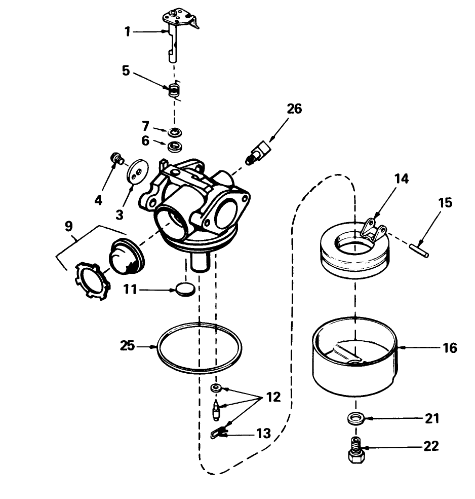 Carburetor No. 632098 Diagram and Parts List for 16775 7000001 - 7999999 Toro Lawn Mower