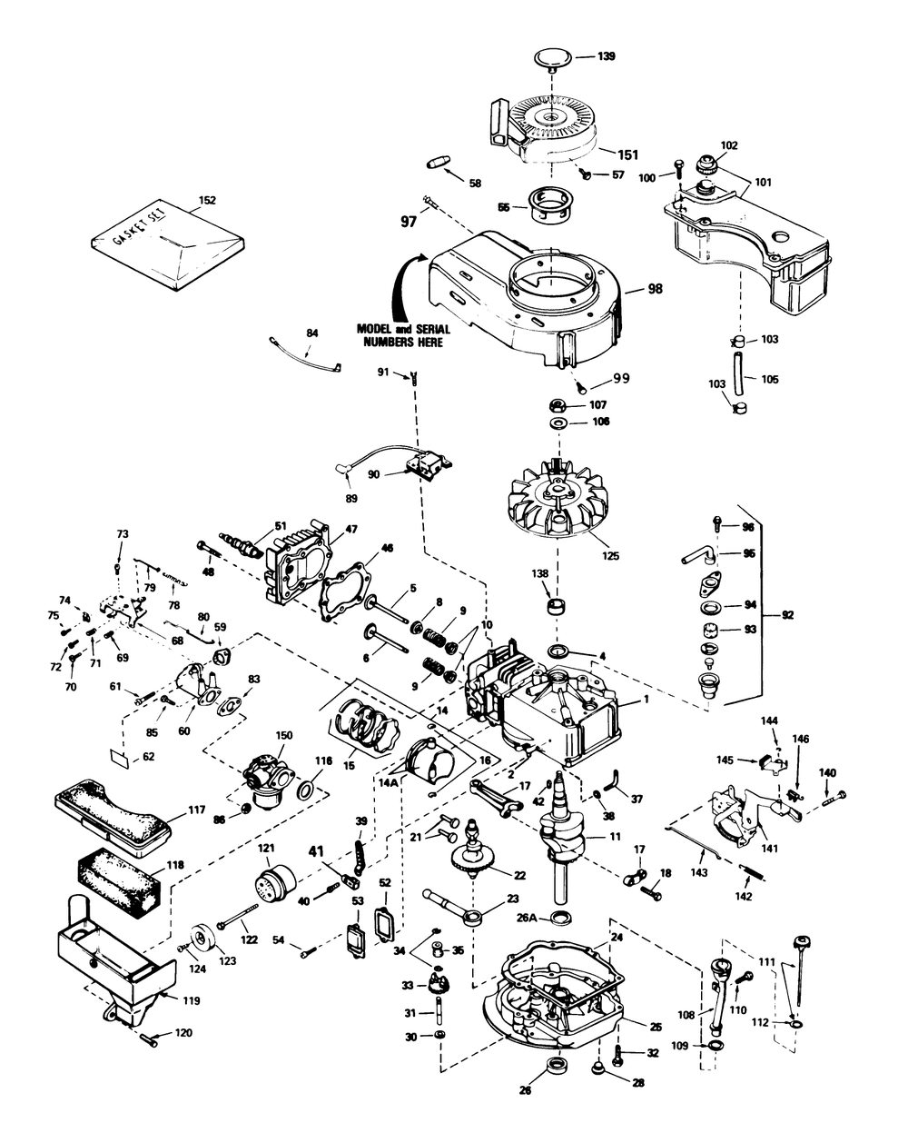 Engine Tecumseh Model No. Tvs100-44011a (Continued) (Used On Units With Serial No. 7004103 & Up) Diagram and Parts List for 20588 7000001 - 7999999 Toro Lawn Mower