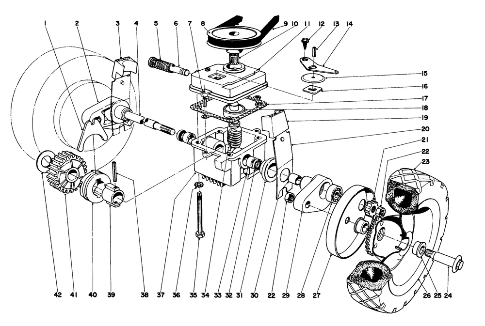 Gear Case Assembly Model No. 16222 Diagram and Parts List for 16000 1000001 - 1999999 Toro Lawn Mower