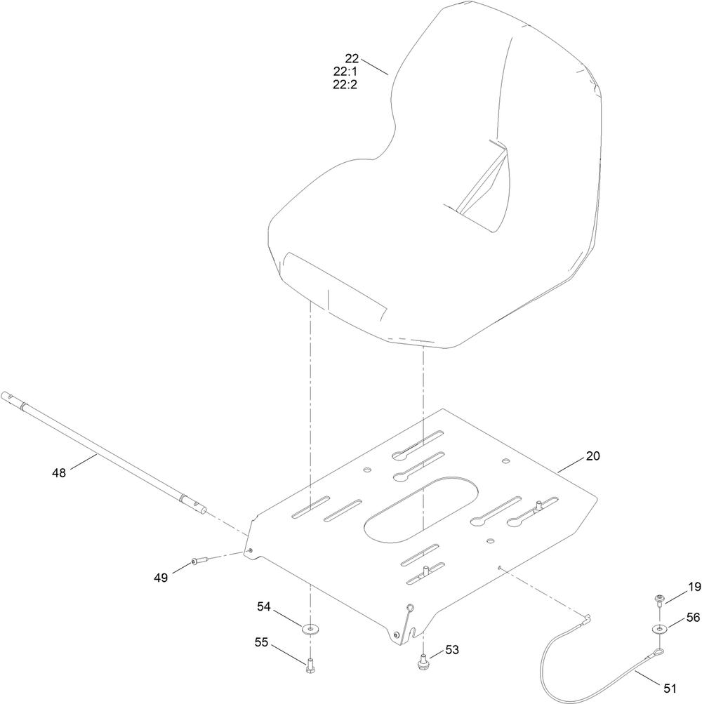 Seat Assembly Diagram and Parts List for 75841 400000000 - 416399999 Toro Lawn Tractor