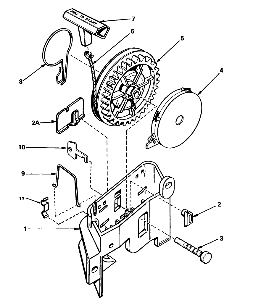 Rewind Starter No. 590531 Diagram and Parts List for 20780C 5000001 - 5999999 Toro Lawn Mower