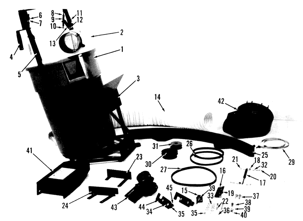 Mounted Vacuums Diagram and Parts List for 27-07BZ01  Toro Lawn Tractor Accessories