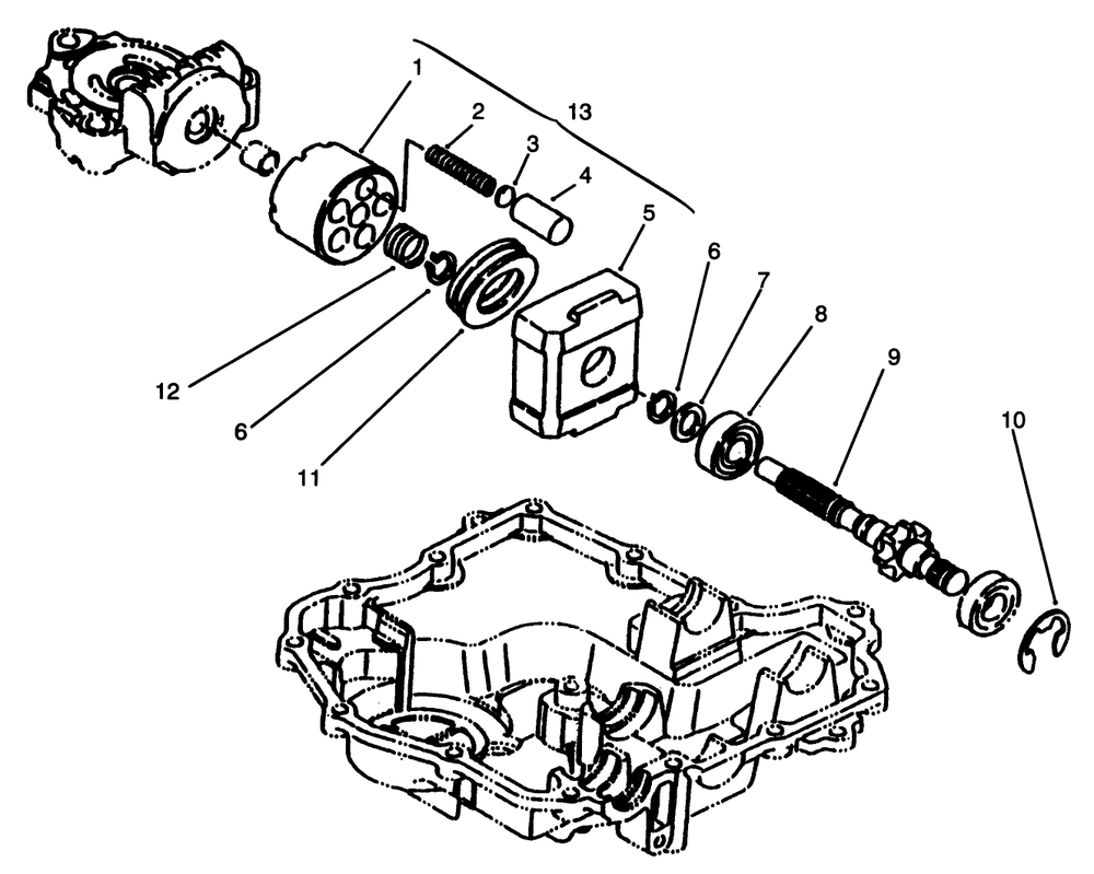 Motor Shaft Diagram and Parts List for 72043 6900001 - 6999999 Toro Lawn Tractor