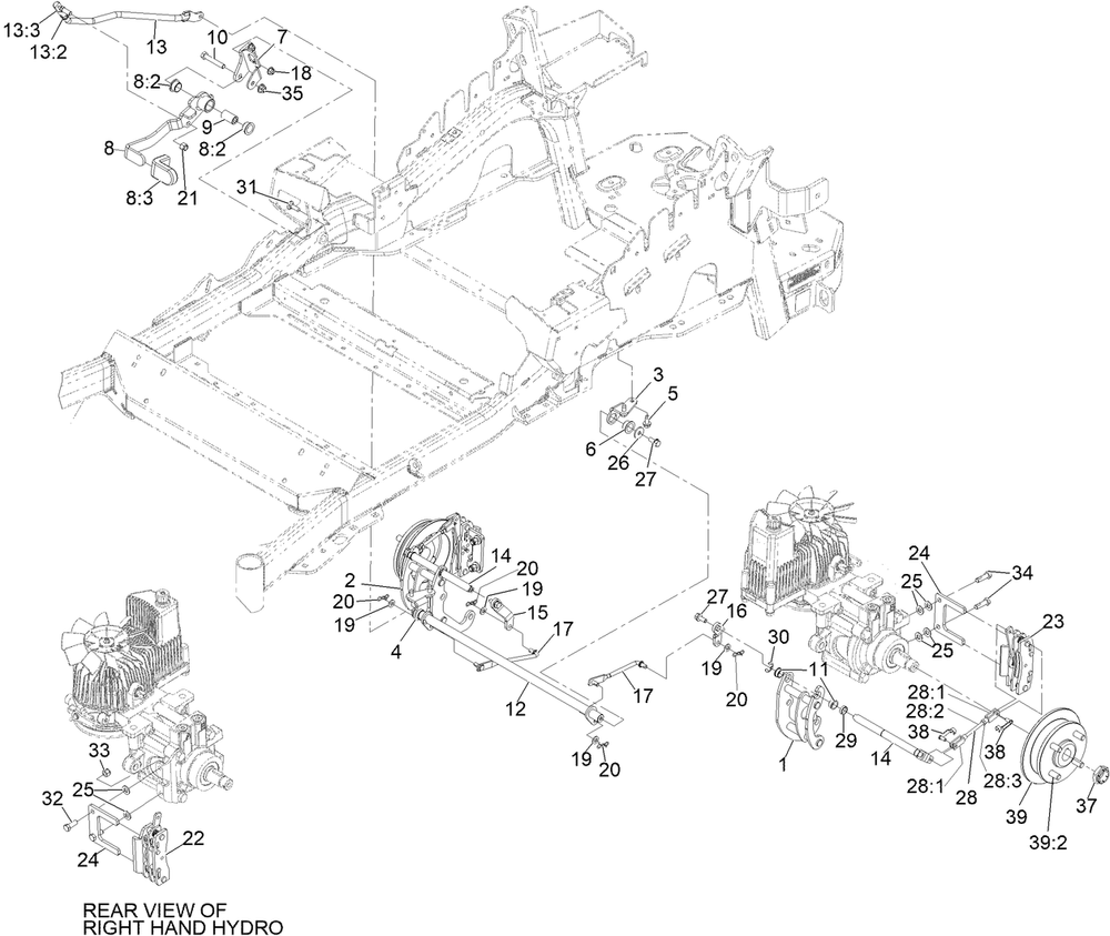 Park Brake Assembly Diagram and Parts List for 72965 414086139 - 999999999 Toro Lawn Tractor
