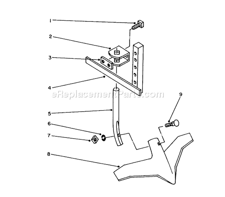 15" Sweep Plow Diagram and Parts List for 58070 3000001-3999999 - 1983 Toro Tiller
