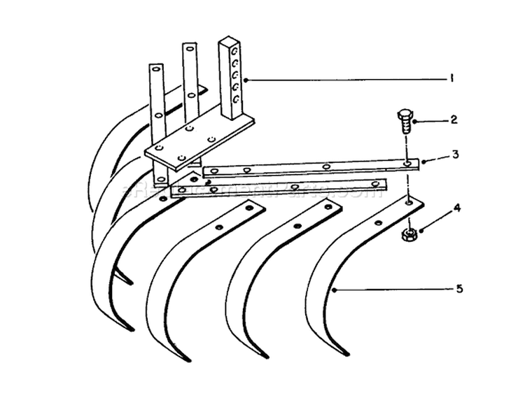Spring Tooth Cultivator Diagram and Parts List for 58070 3000001-3999999 - 1983 Toro Tiller