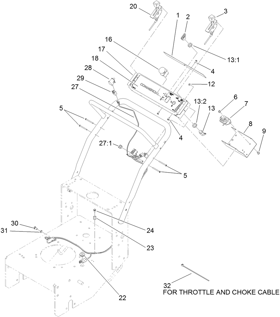Control Panel Assembly Diagram and Parts List for 30070 404320000-999999999 Toro Lawn Mower