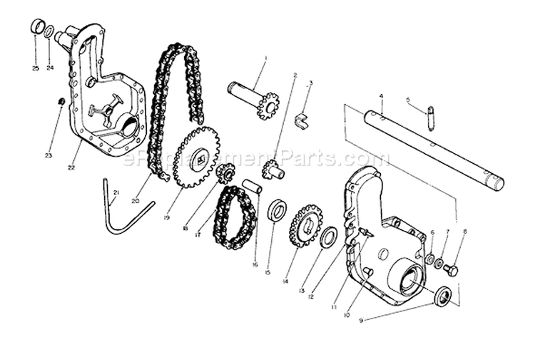 Chain Case Diagram and Parts List for 58160 3000001-3999999 - 1983 Toro Tiller