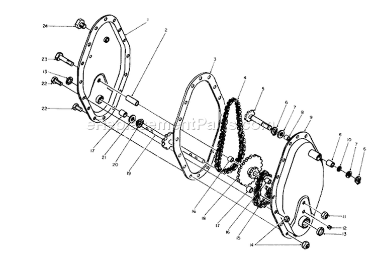 Page C Diagram and Parts List for 58170 3000001-3999999 - 1983 Toro Tiller