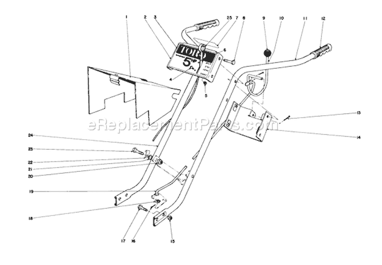 Handle Assembly (models 58220 And 58231) Diagram and Parts List for 58220 4000001-4999999 - 1974 Toro Tiller