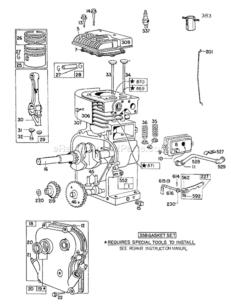 Page C Diagram and Parts List for 58237 3000001-3999999 - 1983 Toro Tiller