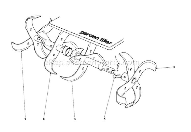 Slasher Tine Assembly Diagram and Parts List for 58226 9000001-9999999 - 1979 Toro Tiller