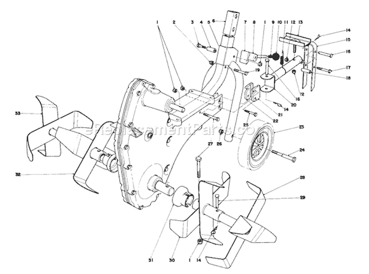 Page A Diagram and Parts List for 58336 2000001-2999999 - 1982 Toro Tiller