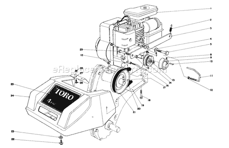 Page C Diagram and Parts List for 58336 2000001-2999999 - 1982 Toro Tiller