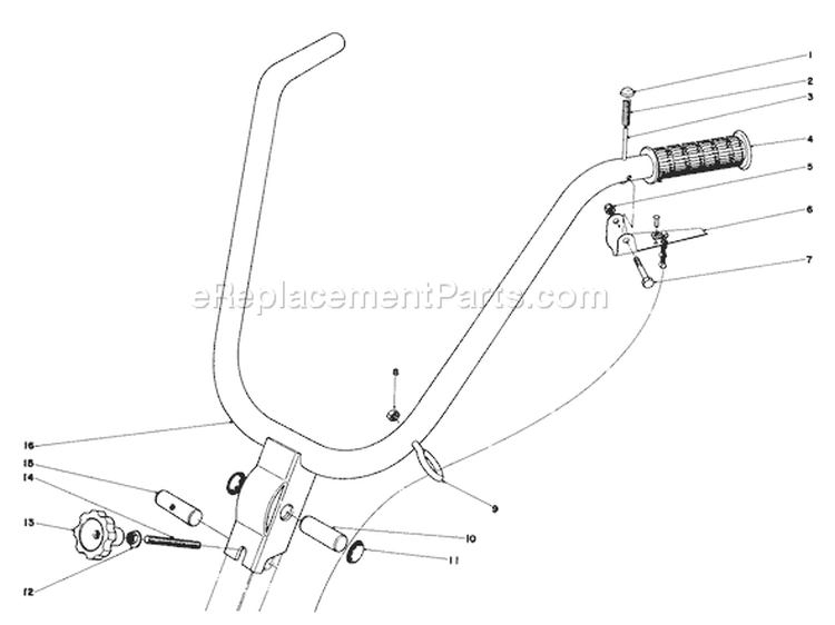 Handle Assembly Model 58307 & 58336 Diagram and Parts List for 58336 8000001-8999999 - 1978 Toro Tiller