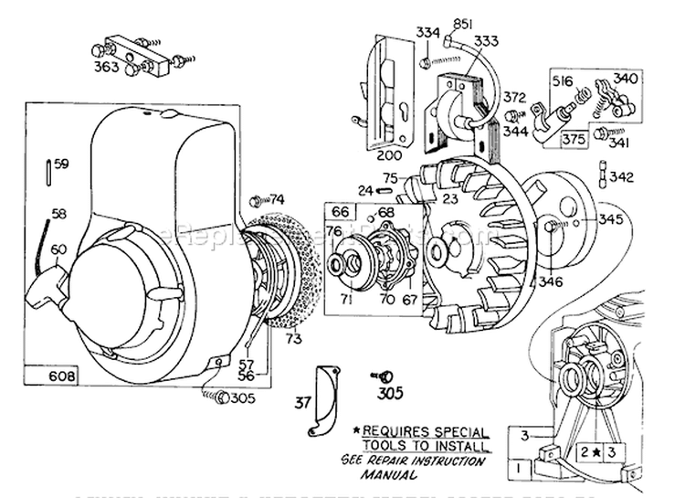 Page F Diagram and Parts List for 58336 8000001-8999999 - 1978 Toro Tiller