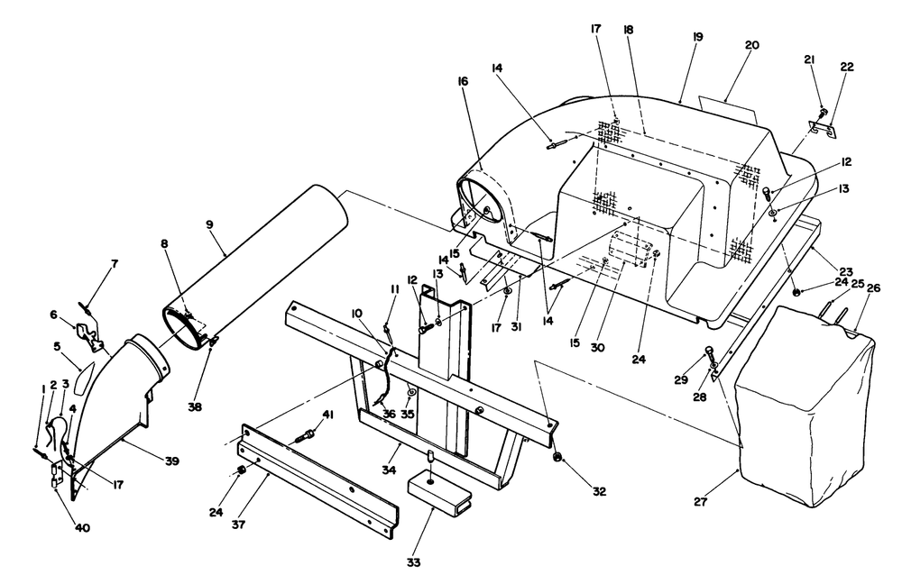 Twin Bagger Grass Catcher Model No. 59186 (Optional) Diagram and Parts List for 55600 9000001 - 9999999 Toro Lawn Tractor