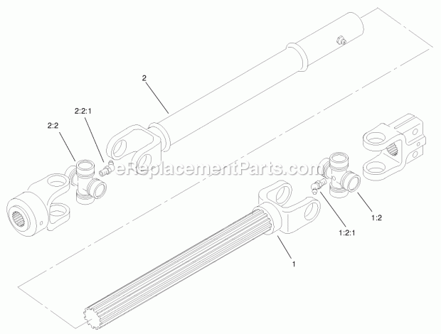Drive Shaft Assembly No. 94-4722 Diagram and Parts List for 74804TE 220000001-220999999 Toro Lawn Mower