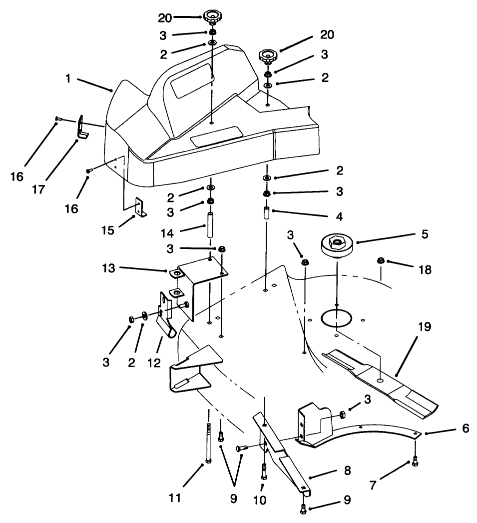 Pulley & Shield Assembly Diagram and Parts List for 79102 6900001 - 6999999 Toro Lawn Tractor