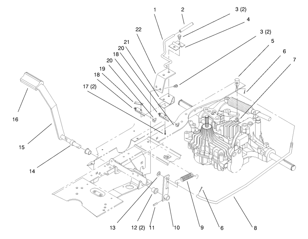 Hydro Brake Diagram and Parts List for 72104 8900001 - 8900599 Toro Lawn Tractor