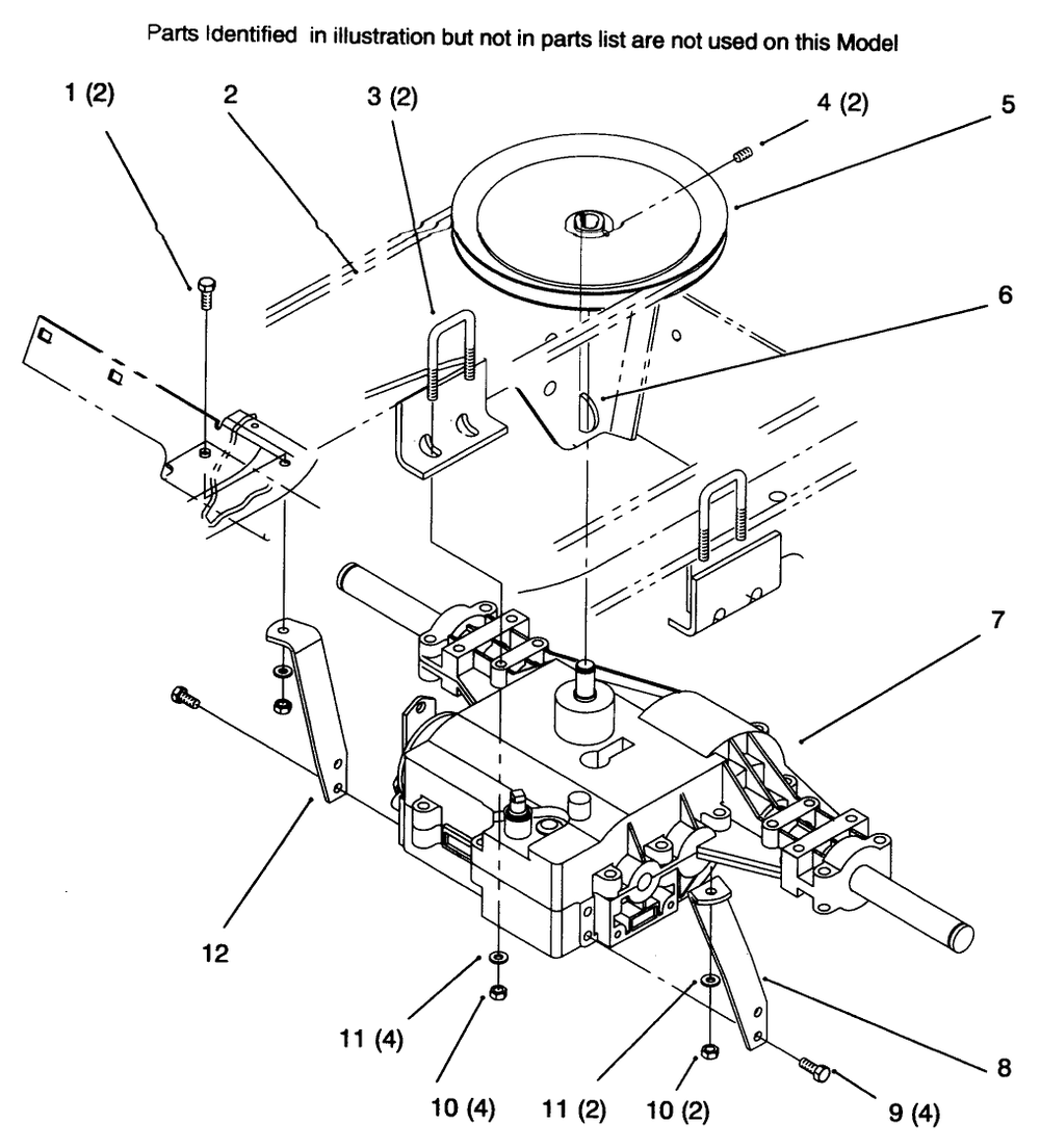 Transaxle-Gear Diagram and Parts List for 72045 6900001 - 6999999 Toro Lawn Tractor
