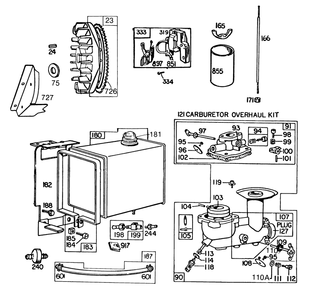 Engine Briggs & Stratton Model No. 252412-0685-01 (Continued) Diagram and Parts List for 38090 5000001 - 5999999 Toro Snow Blower