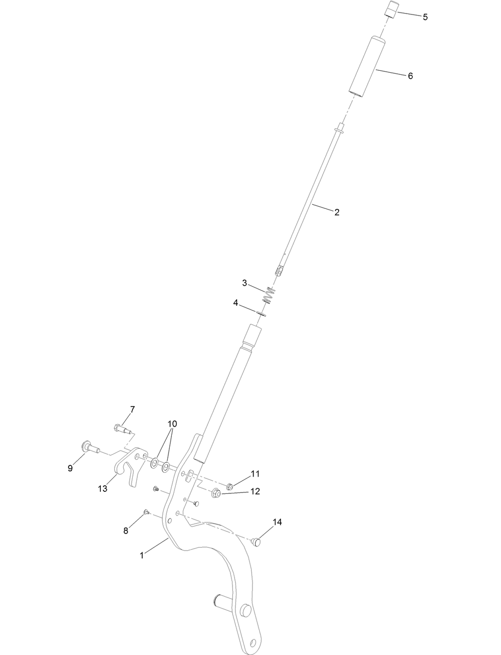 Hoc Lever Assembly No. 130-1755 Diagram and Parts List for 18562 400000000 - 414265543 Toro Lawn Mower