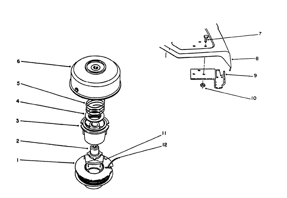 Single Line Bump Feed Cutter Head (Optional) Diagram and Parts List for 51660 2000001 - 2999999 Toro Trimmer