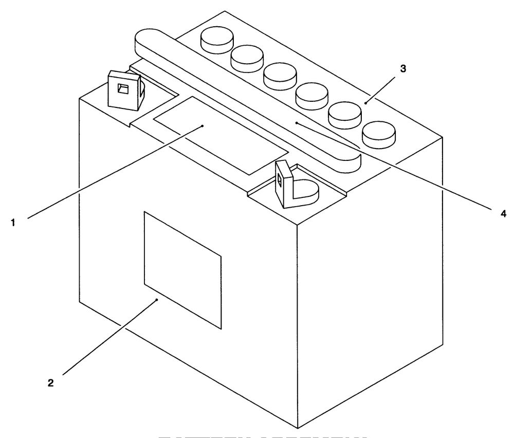 Battery Assembly Diagram and Parts List for 71218 6900001 - 6999999 Toro Lawn Tractor