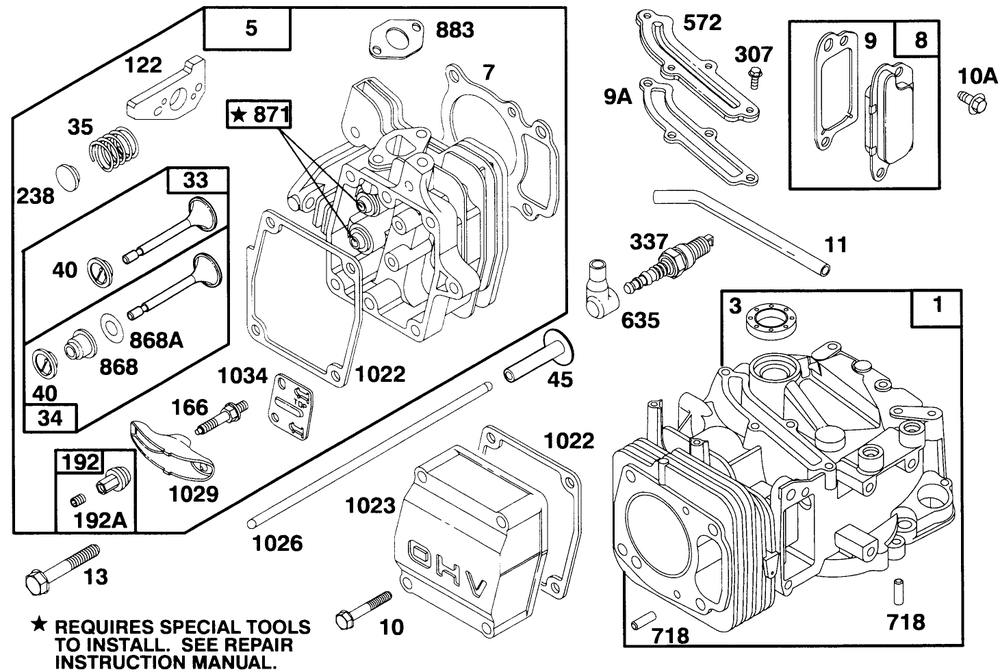 Engine Gts-150 Diagram and Parts List for 20928BC 49000001 - 49999999 Toro Lawn Mower