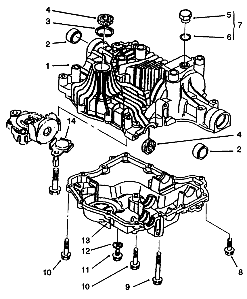 Transaxle Case Diagram and Parts List for 72102 6900001 - 6999999 Toro Lawn Tractor