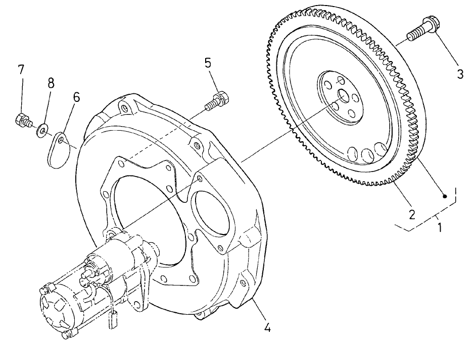 Flywheel Assembly Diagram and Parts List for 22303TE 990001 - 999999 Toro Lawn Tractor Accessories